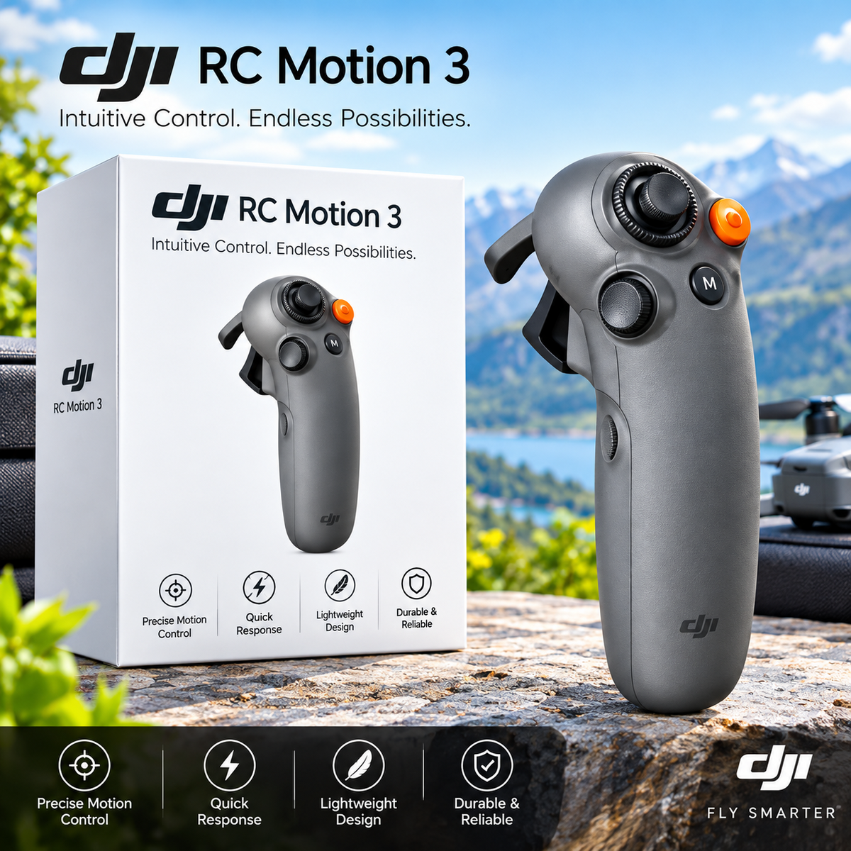 DJI RC Motion 3 Motion Controller – Advanced Handheld Remote for Compatible DJI Drones