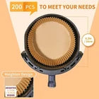 200 Pcs Disposable Air Fryer Paper Liners – Round & Square Baking Basket Liners