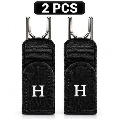 2Pcs Adjustable Buckleless Belt Hook Elastic Velcro Waist Buckle Waist Belt For