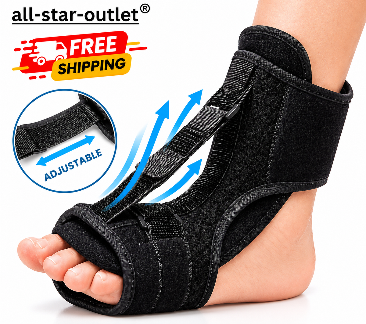 Night Splints Plantar Fasciitis Pain Relief Adjustable Foot Drop Ankle Brace US