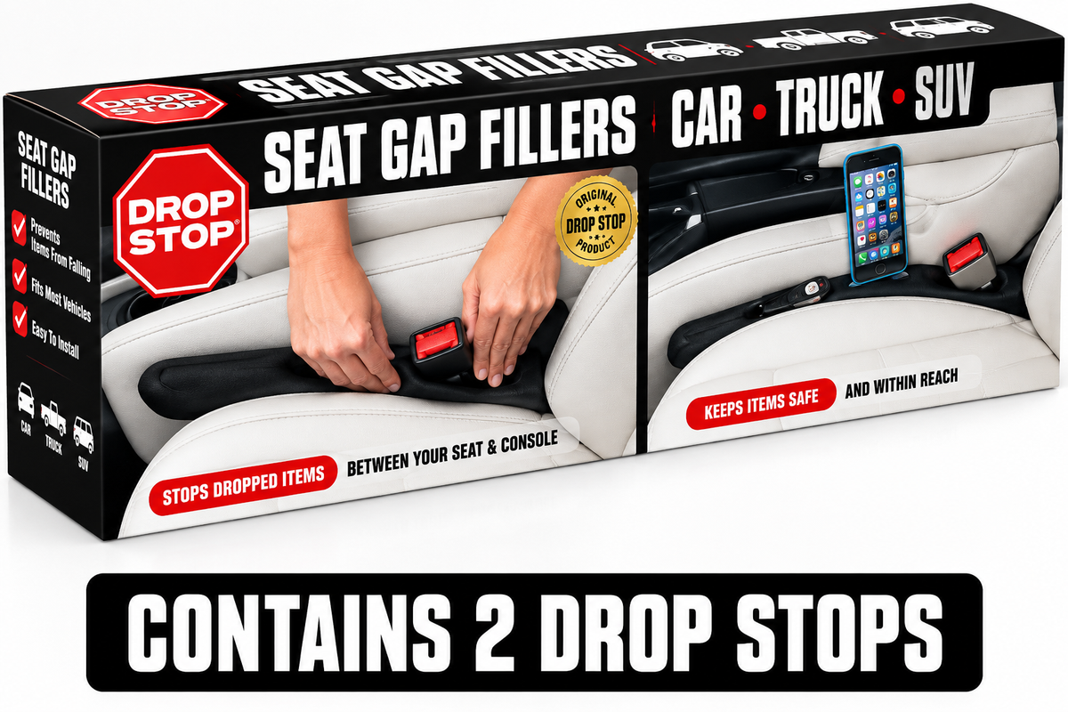 Drop Stop - The Original Patented Car Seat Gap Filler (Shark Tank) - Set of 2