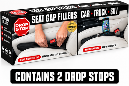 Drop Stop - The Original Patented Car Seat Gap Filler (Shark Tank) - Set of 2