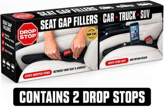 Drop Stop - The Original Patented Car Seat Gap Filler (Shark Tank) - Set of 2