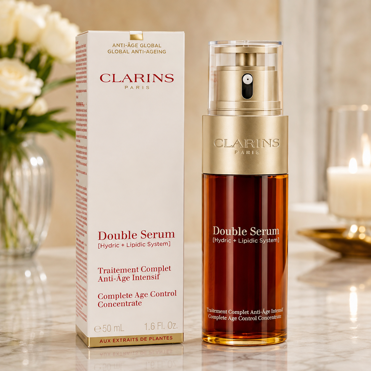 Clarins Double Serum Anti Age Complete Age Control Concentrate 1.6 oz NIB