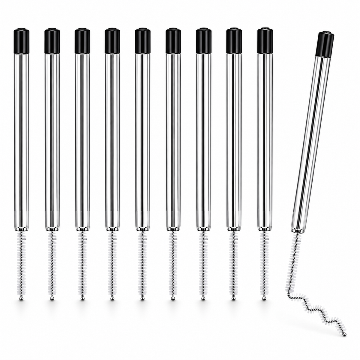 10Pc Ballpoint Pen Refills Black Ink 1mm Medium Tip Parker Style
