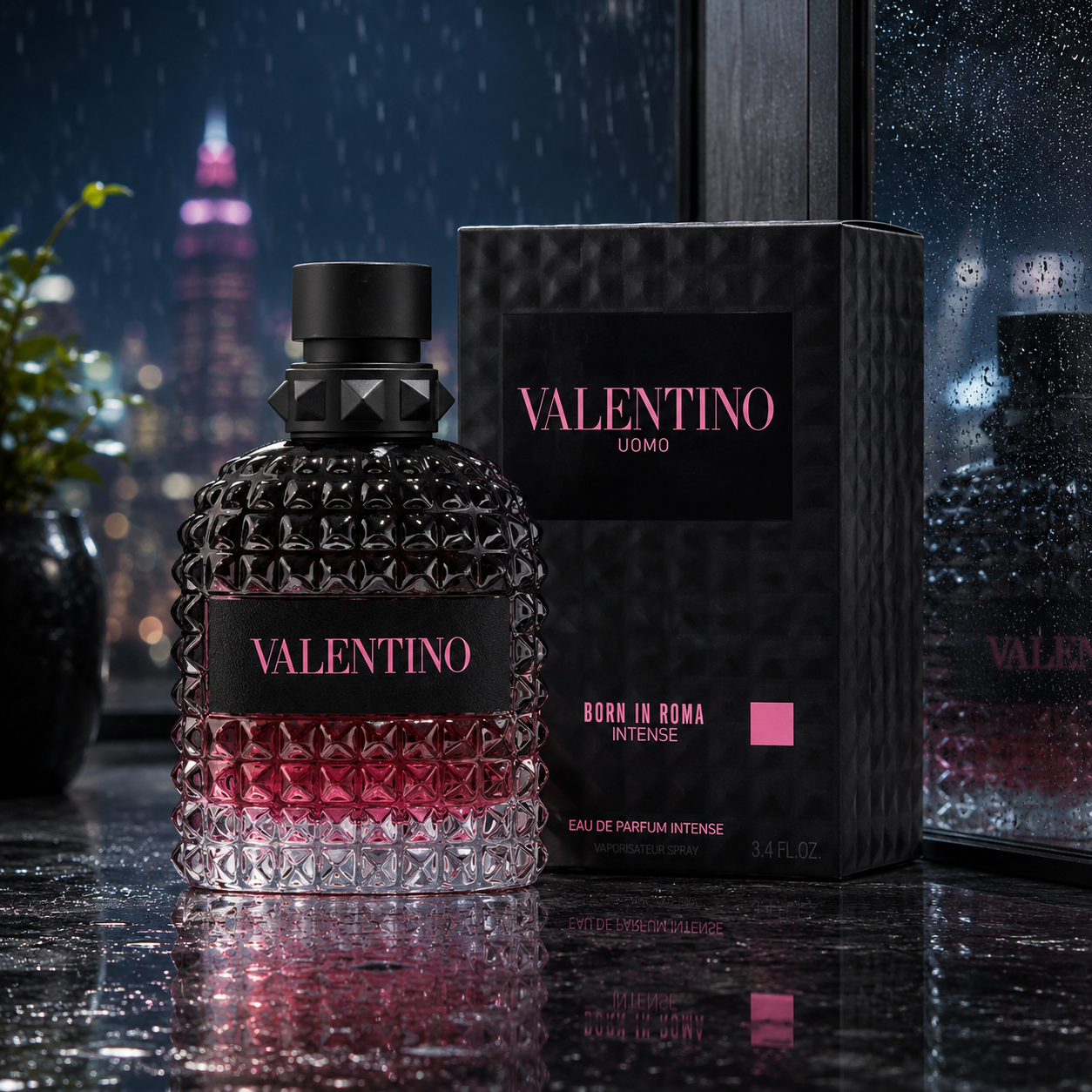 Valentino Uomo Born in Roma Intense 3.4 oz / 100 ml EDP Men's Perfume New In Box