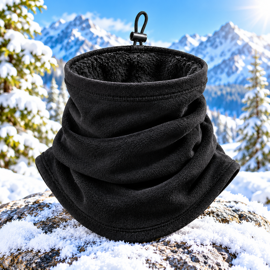 Black Winter Neck Gaiter – Warm Fleece Face Cover & Neck Warmer for Cold Weather