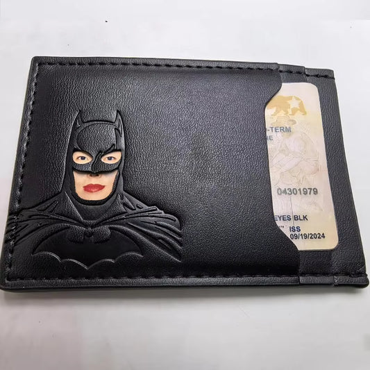 Share Batman Style PU Leather Wallet with ID Window Card Holder Superhero Mask Design